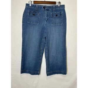 Faded Glory Women's Blue Denim Mid-Rise Capri Jeans Size 10 Casual